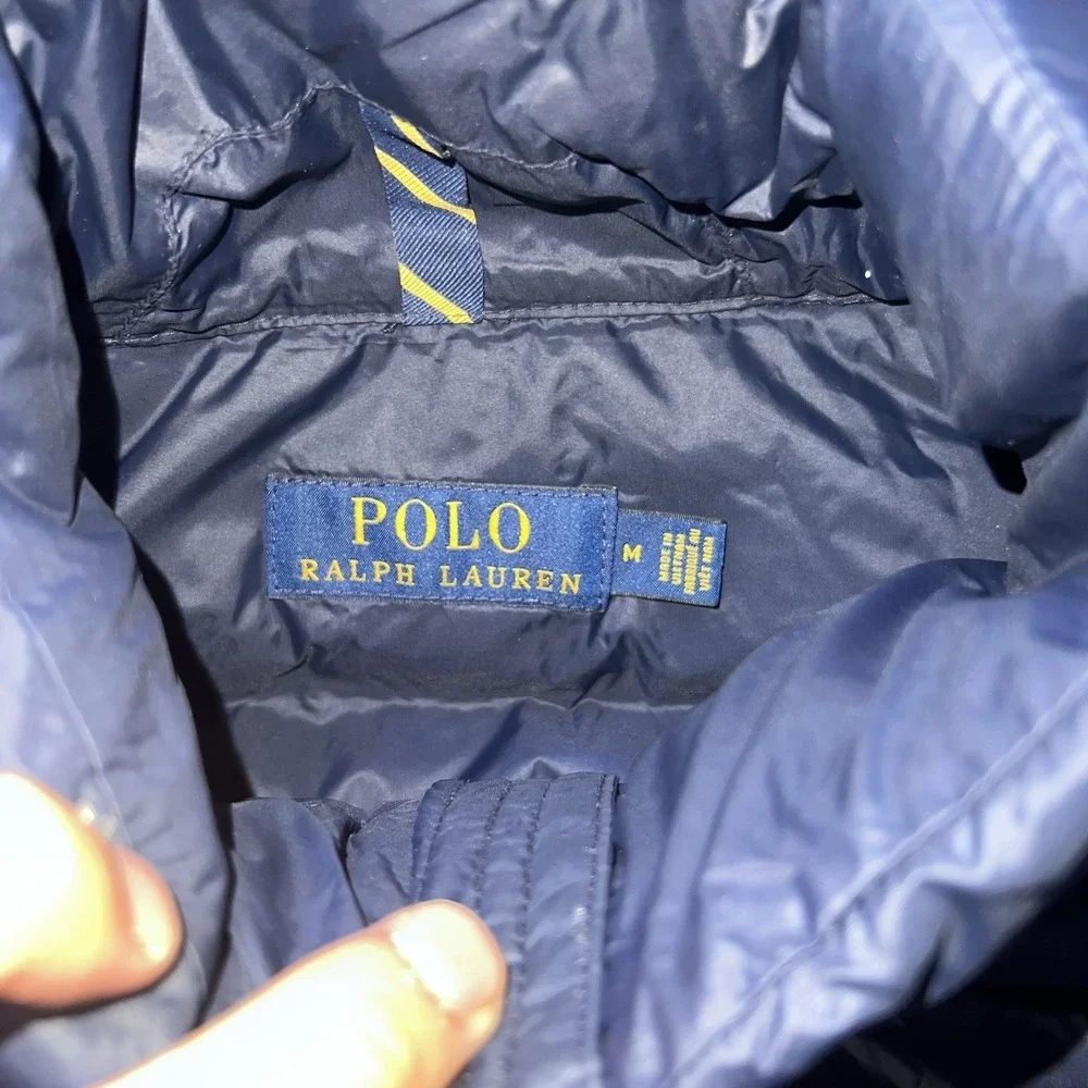 Polo Ralph Lauren Down Vest Navy Blue Packable Red Pony Logo Mens Medium